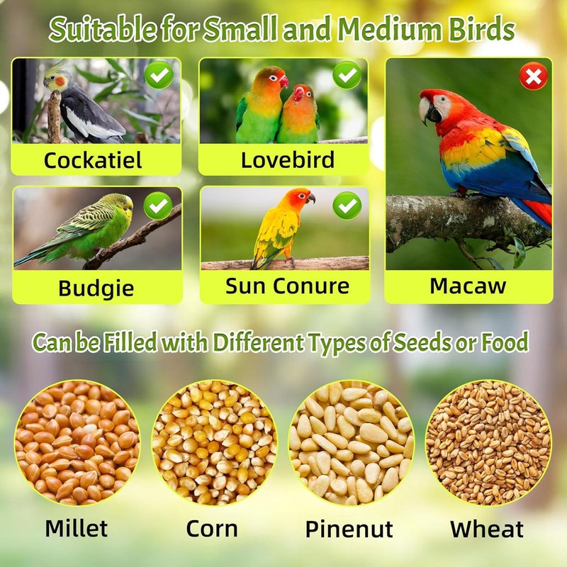 Rypet No Mess Automatic Bird Feeder for Cage,Transparent Acrylic Parrot Seed Feeders,Food Container for Cage,Parrot Feeder Cage Accessories for Small and Medium Lovebirds Parakeets Cockatiel Finch - Image 5